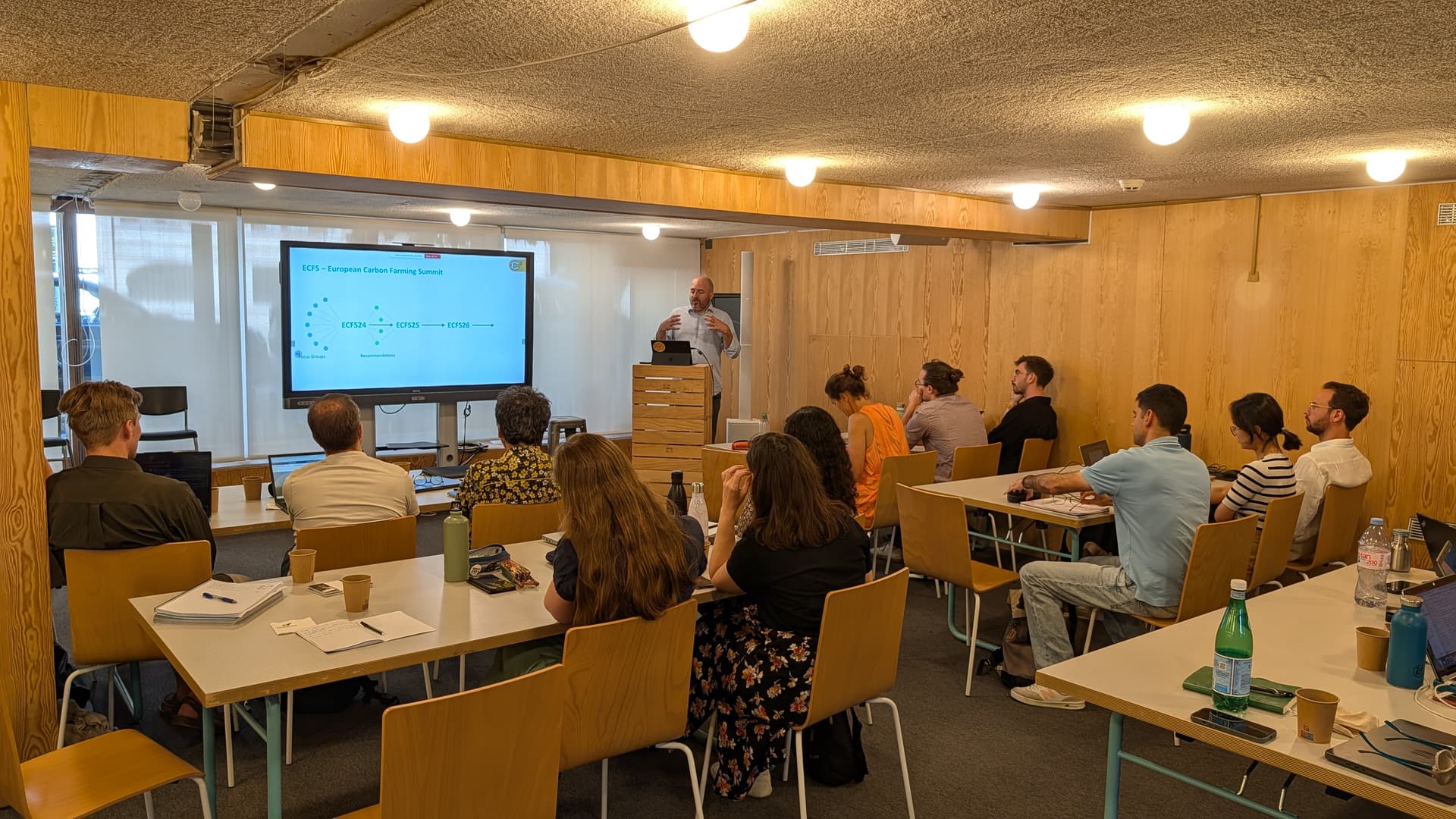 Presentation in a small room.